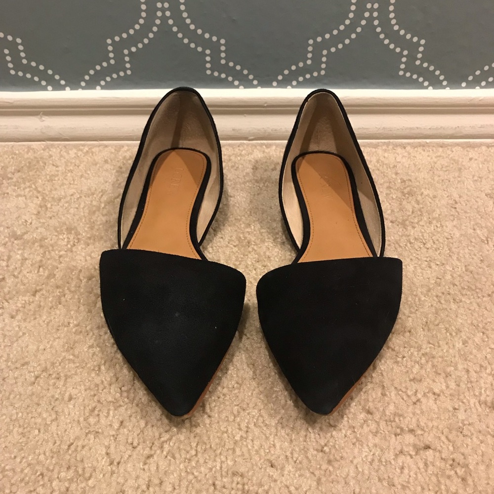 J. Crew Factory Black Zoe Suede d’Orsay Flats